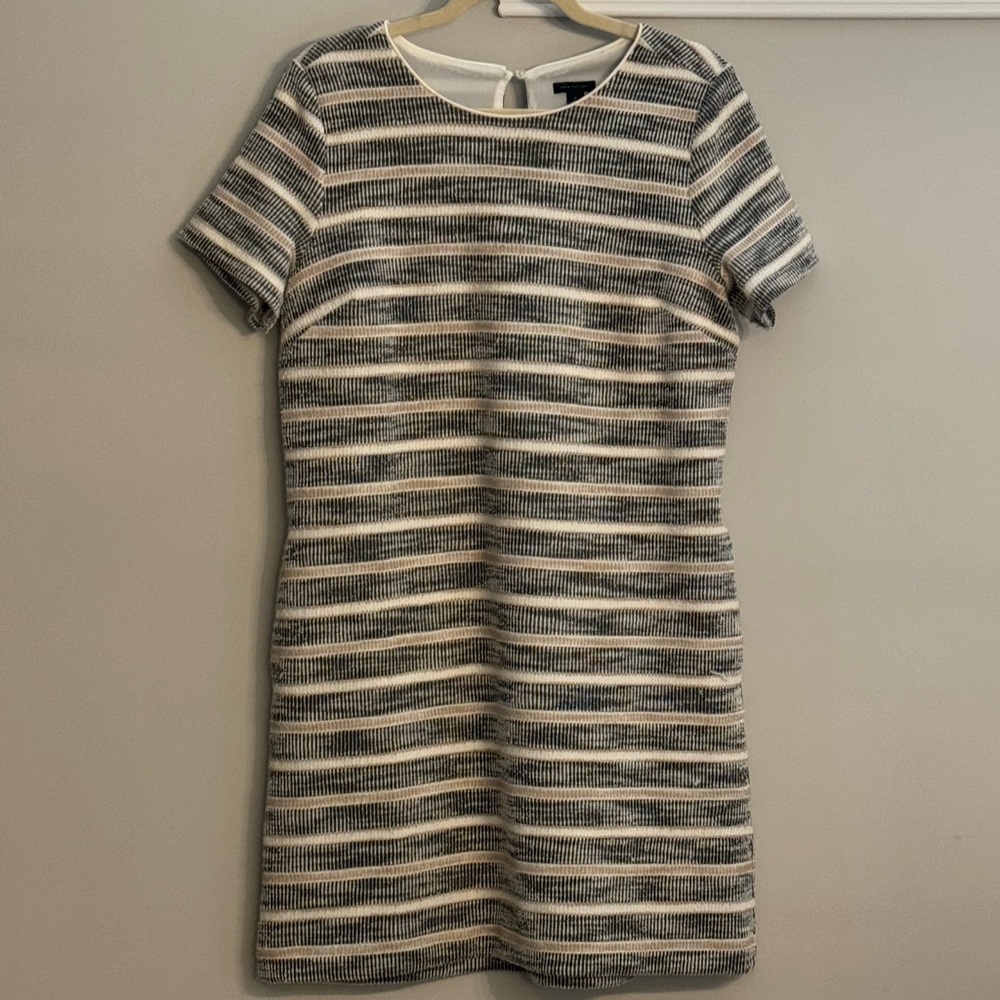 Striped Black, White and Tan Dress
